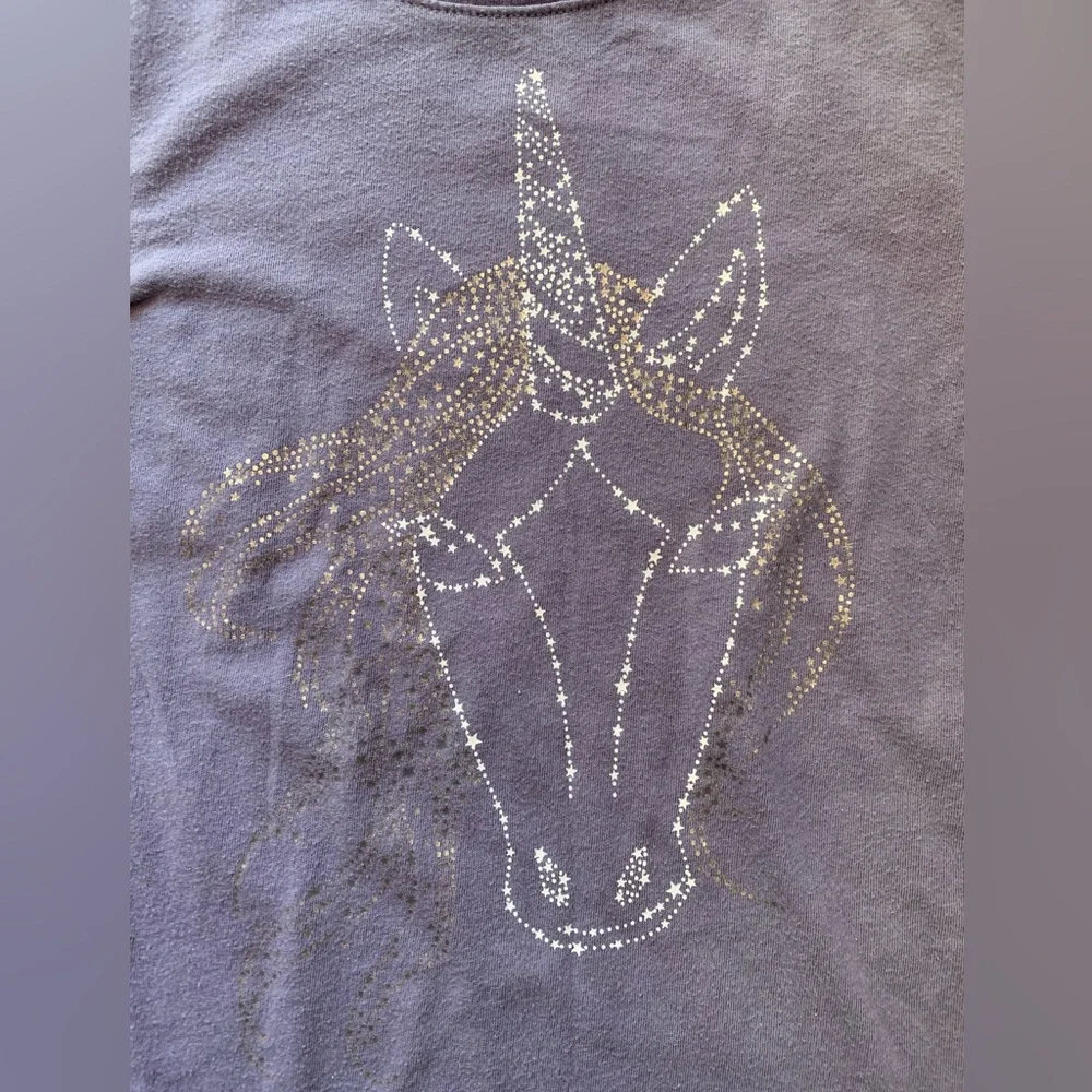 GAP KIDS T-Shirt bundle girls L (10/12) Purple Ombre Sparkle Unicorn Long Sleeve